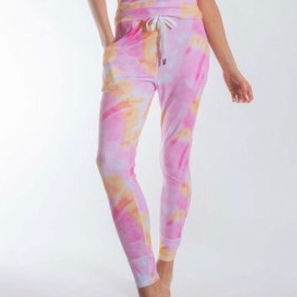 Gottex Other - X By Gottex Joggers Lounge Pants Size S Tie Dye Pink Aurora Rib NWT B91